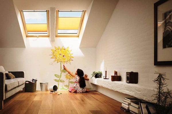 VELUX blinds for top hung windows in loft